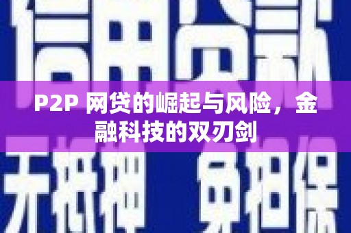 玉东P2P 网贷的崛起与风险，金融科技的双刃剑