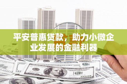 玉东平安普惠贷款，助力小微企业发展的金融利器